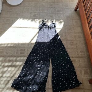 Free people  Black Polka Dot Jumpsuit
